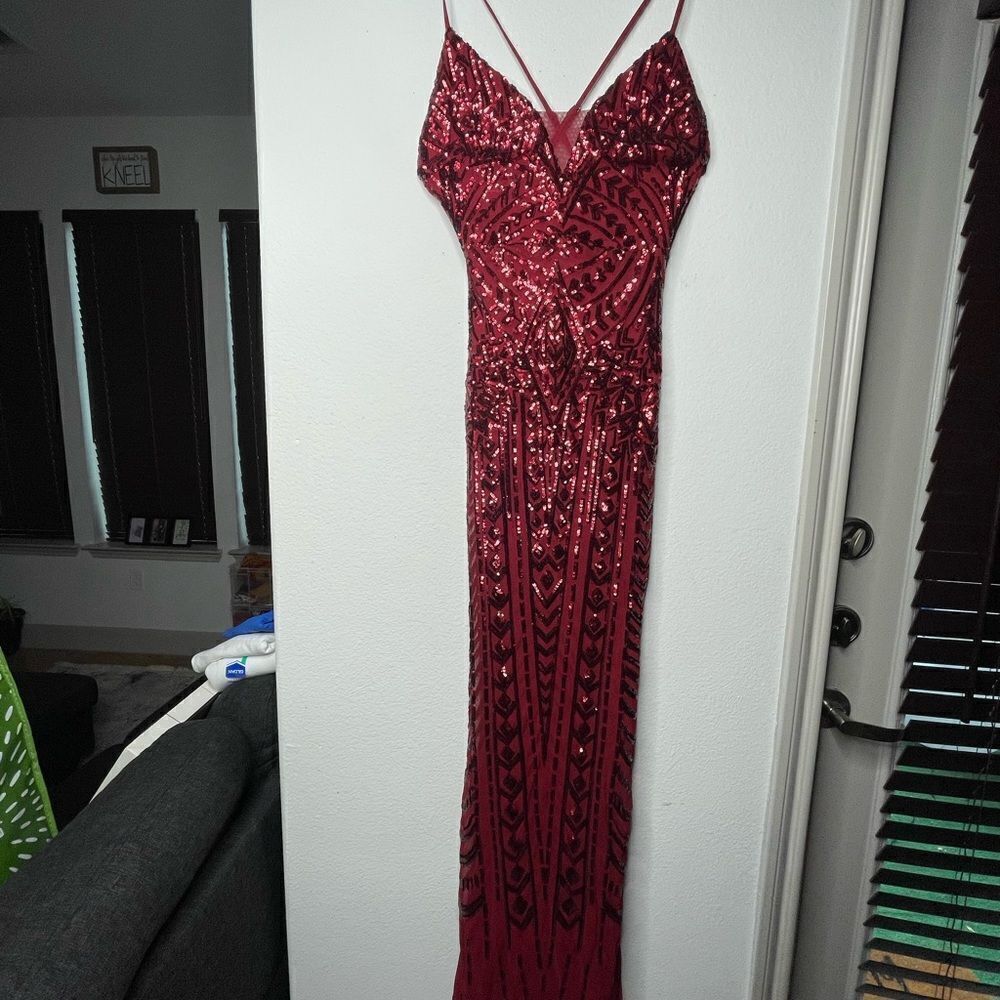 Elegant Red Sequin Dress